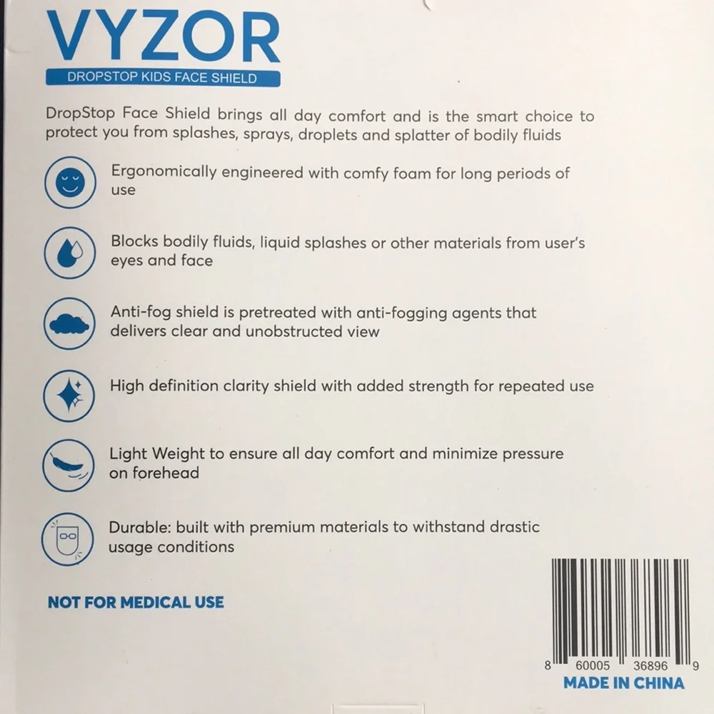 Vyzor Kids Face Shields, 5 pieces